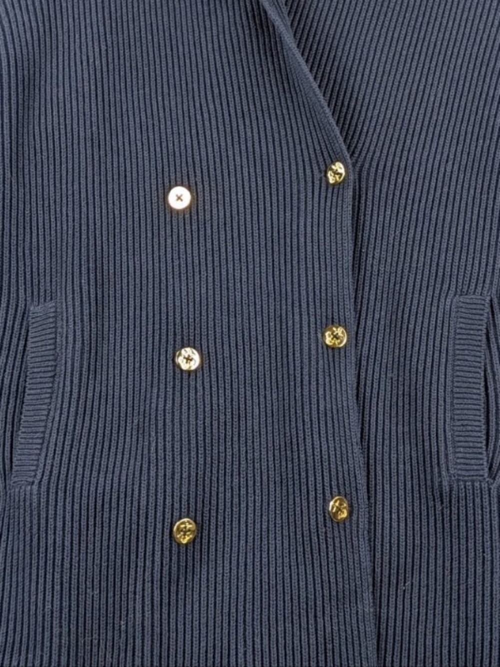 Lauren Ralph Lauren Navy Ribbed Cotton Double Breasted Sweater Blazer 3X EUC - Picture 5 of 11